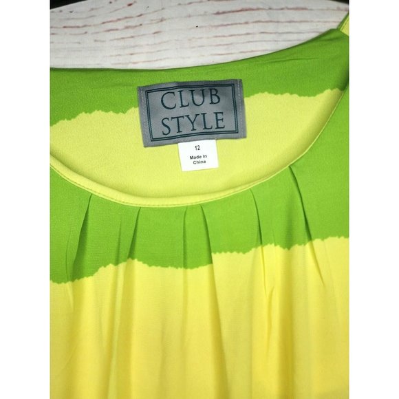 Rare Club Style Yellow Green Nightgown Sleepwear Summer Sleeveless Dress Size 12 - Picture 5 of 13